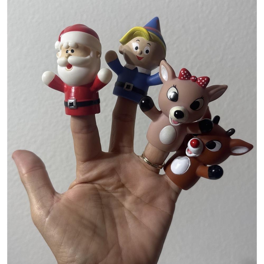 Rudolph The Red Nosed Reindeer Christmas Finger Puppet Prestige Toy Hermey Santa